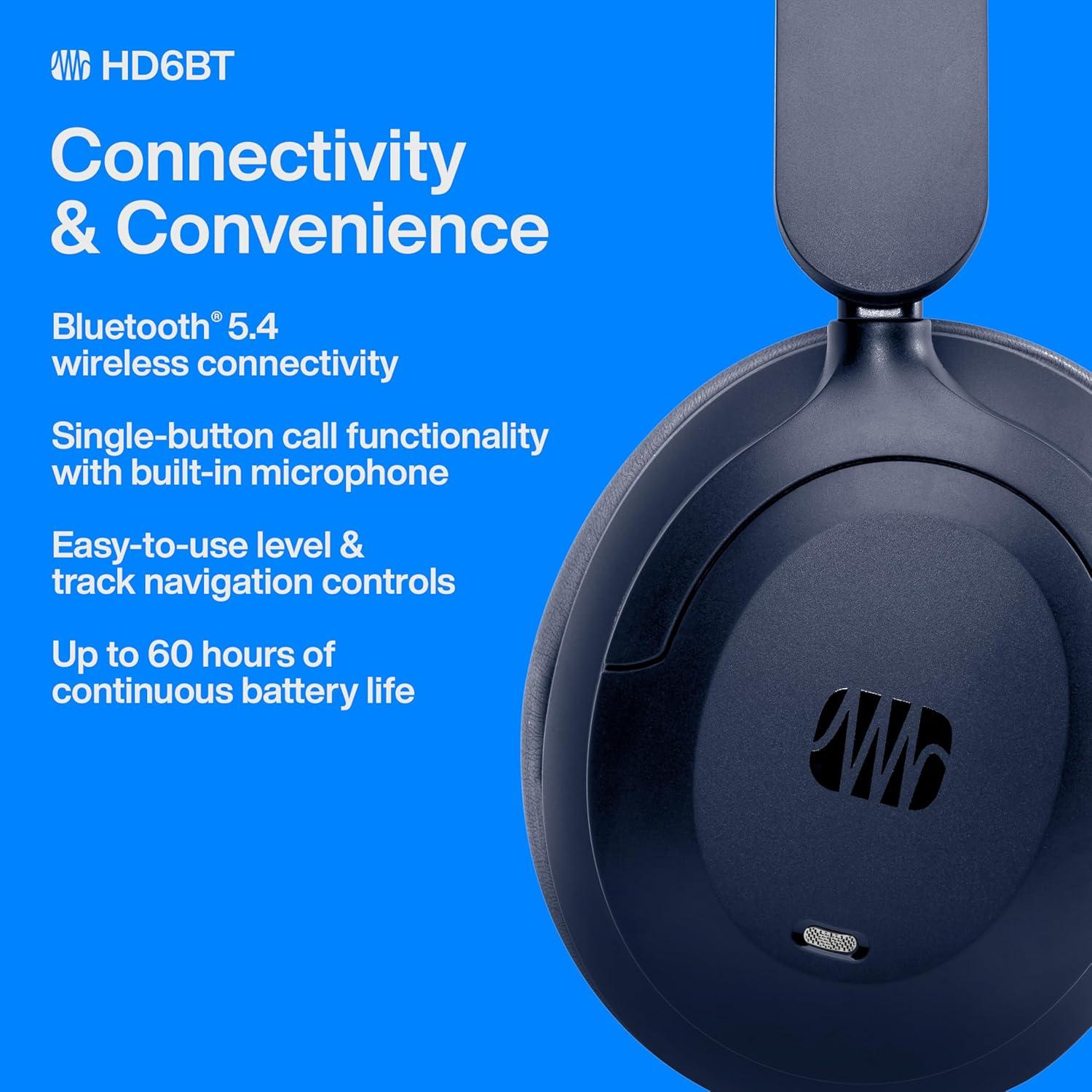 Auriculares In-Ear Inalámbricos PreSonus HD6BT Azul - ANC, 60h Batería