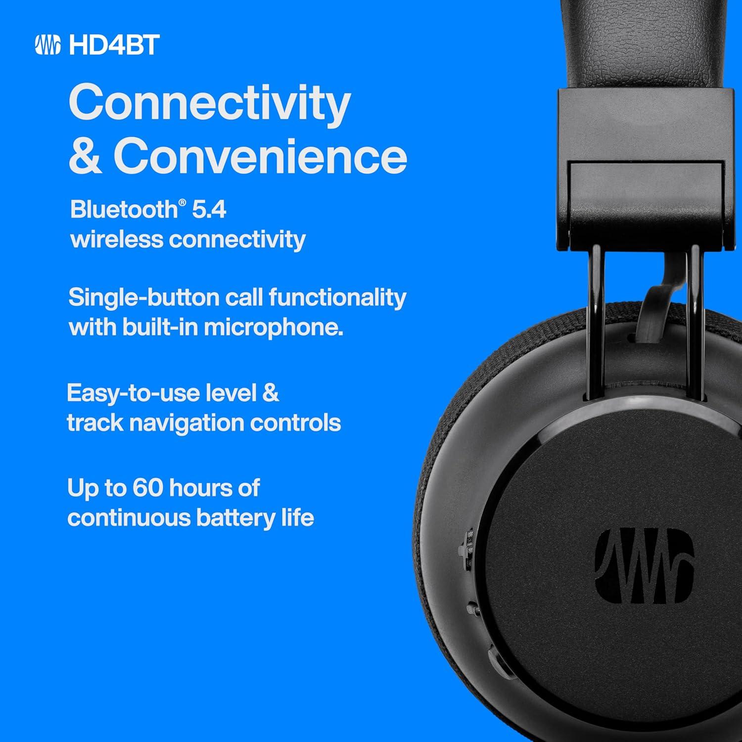 Auriculares Inalámbricos PreSonus HD4BT con ANC, 60h Batería