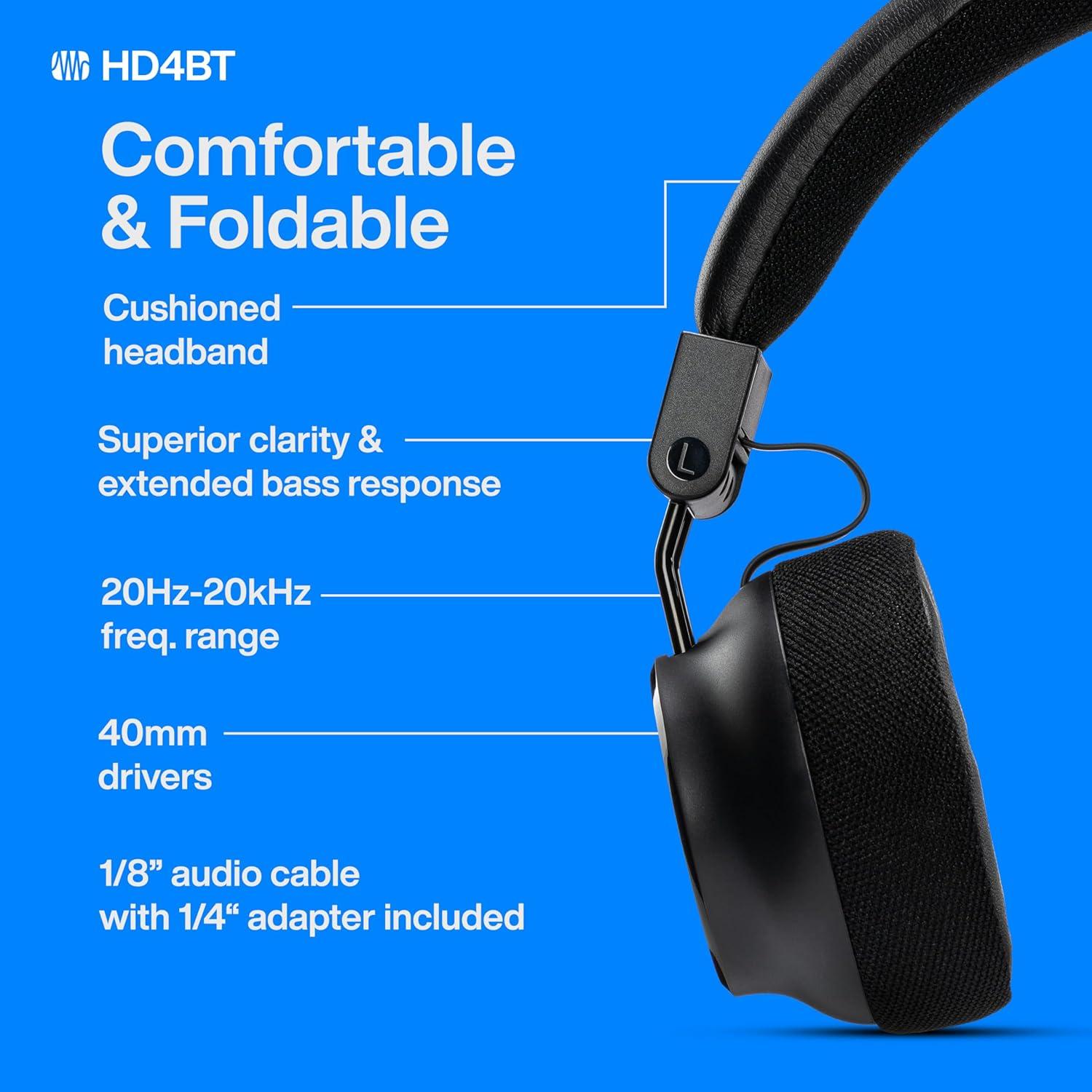 Auriculares Inalámbricos PreSonus HD4BT con ANC, 60h Batería