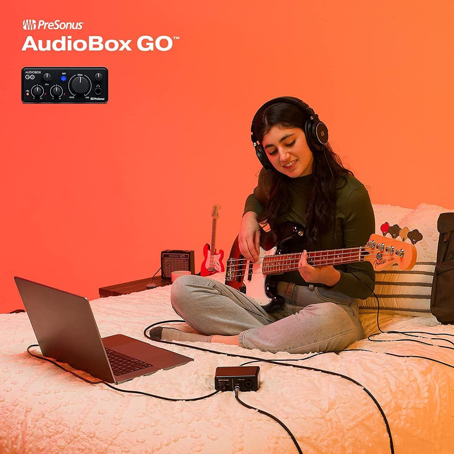 Paquete de Grabación PreSonus AudioBox GO USB-C con Micrófono y Auriculares