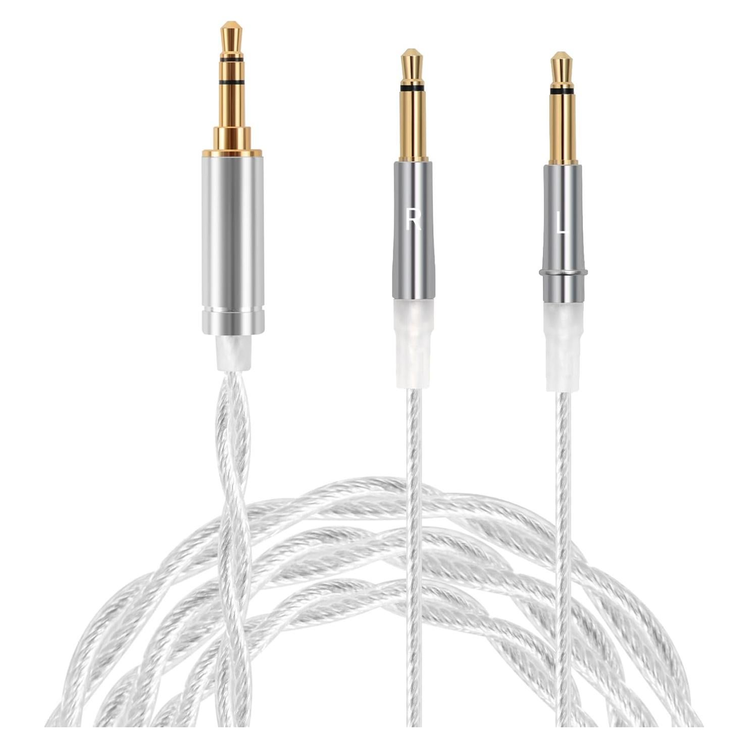 Cable de audio trenzado FAAEAL 1.5m 3.5mm para Hifiman y Denon