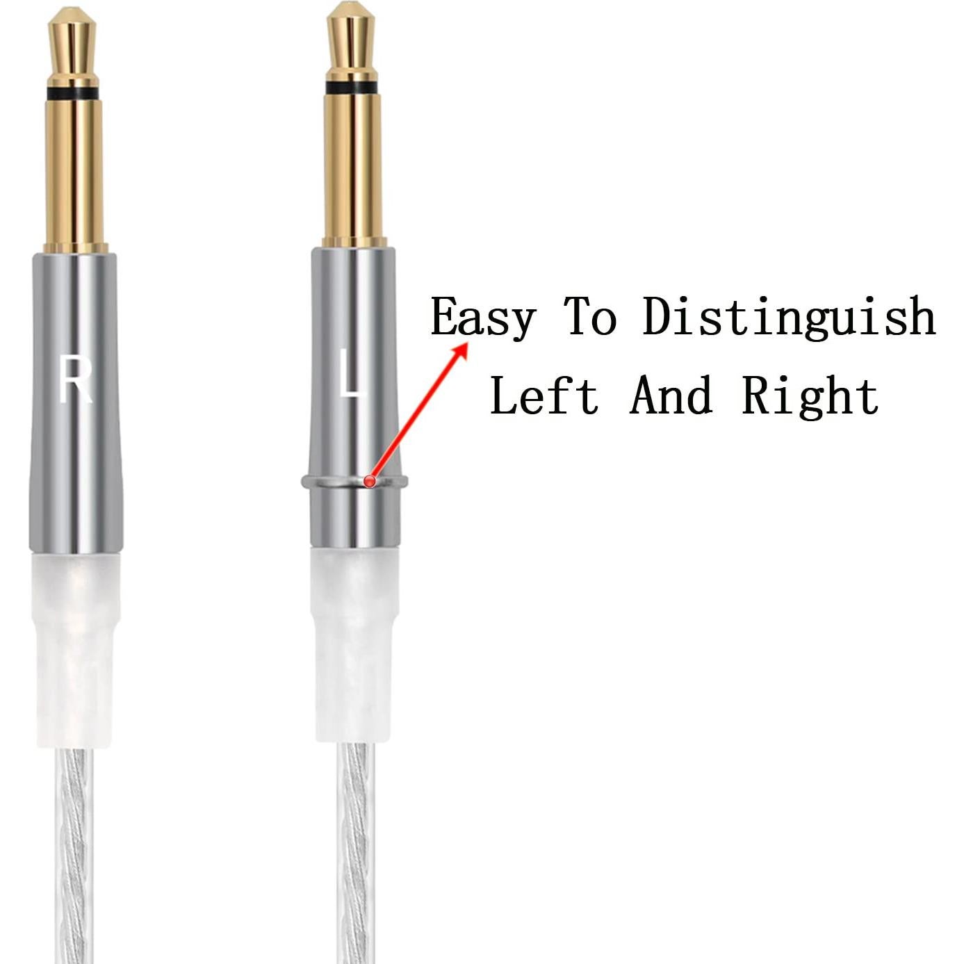 Cable de audio trenzado FAAEAL 1.5m 3.5mm para Hifiman y Denon