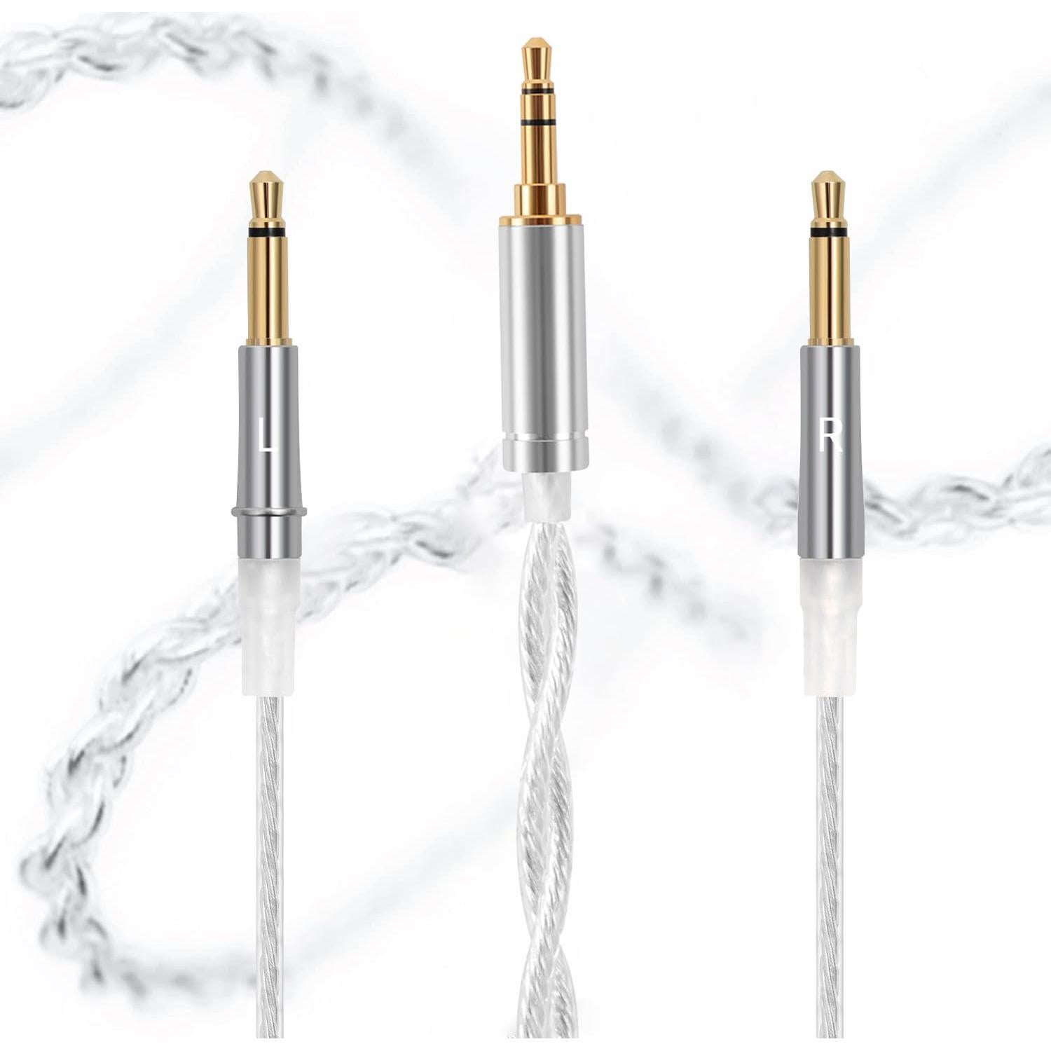 Cable de audio trenzado FAAEAL 1.5m 3.5mm para Hifiman y Denon