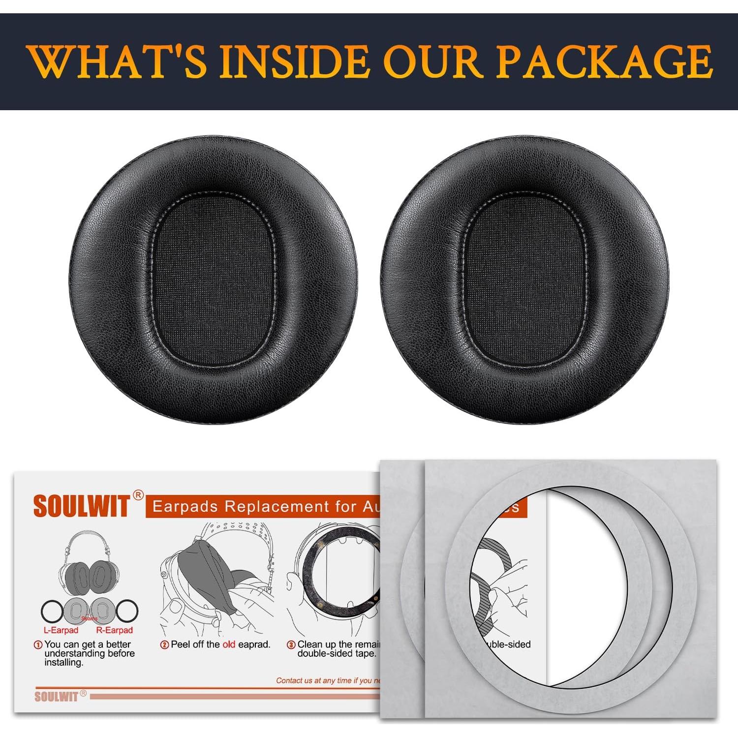 Almohadillas de Reemplazo SOULWIT para Auriculares Audeze LCD - Negro