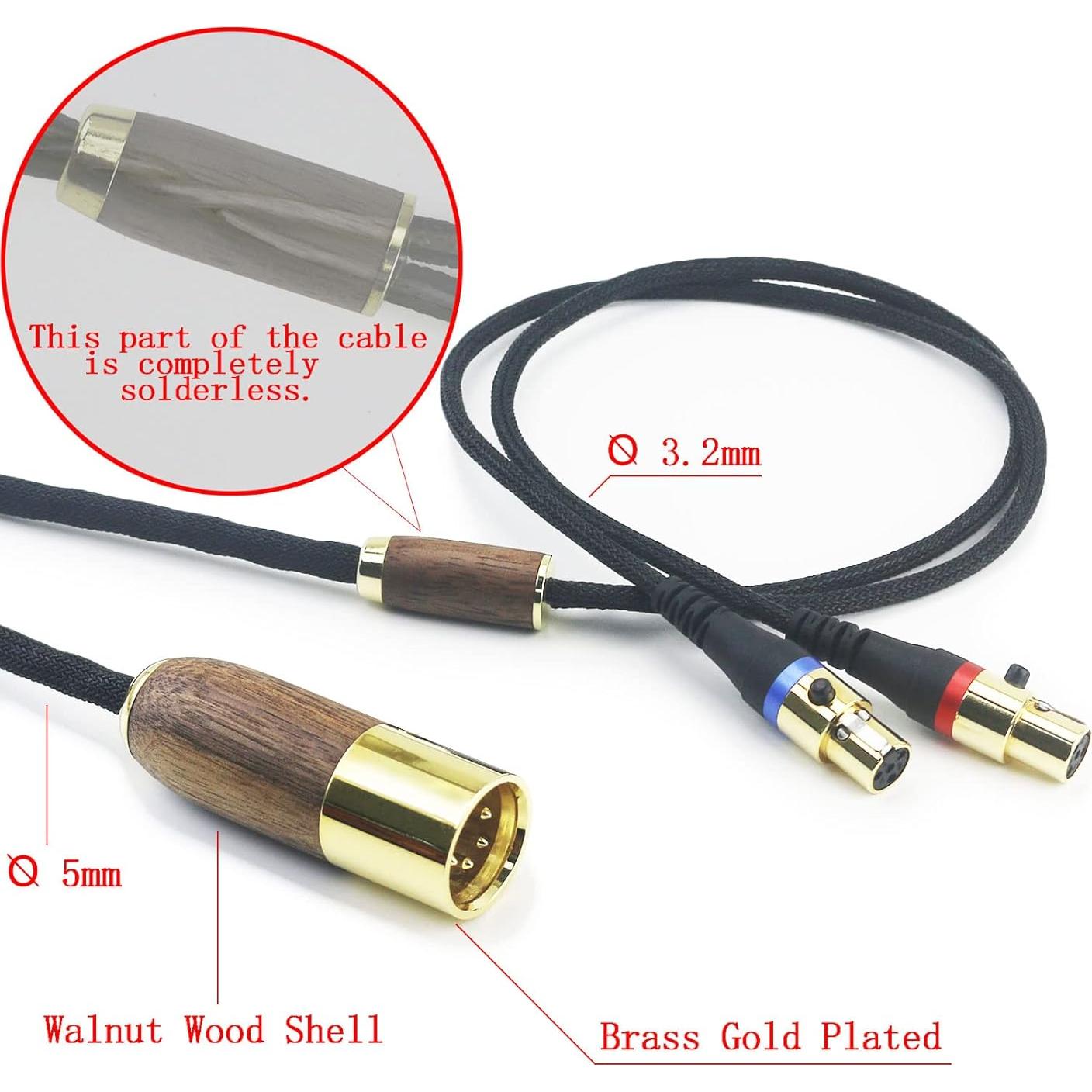 Cable Balance XLR 4 Pines Audeze LCD-2/3/4/X/XC/MM-500 2m