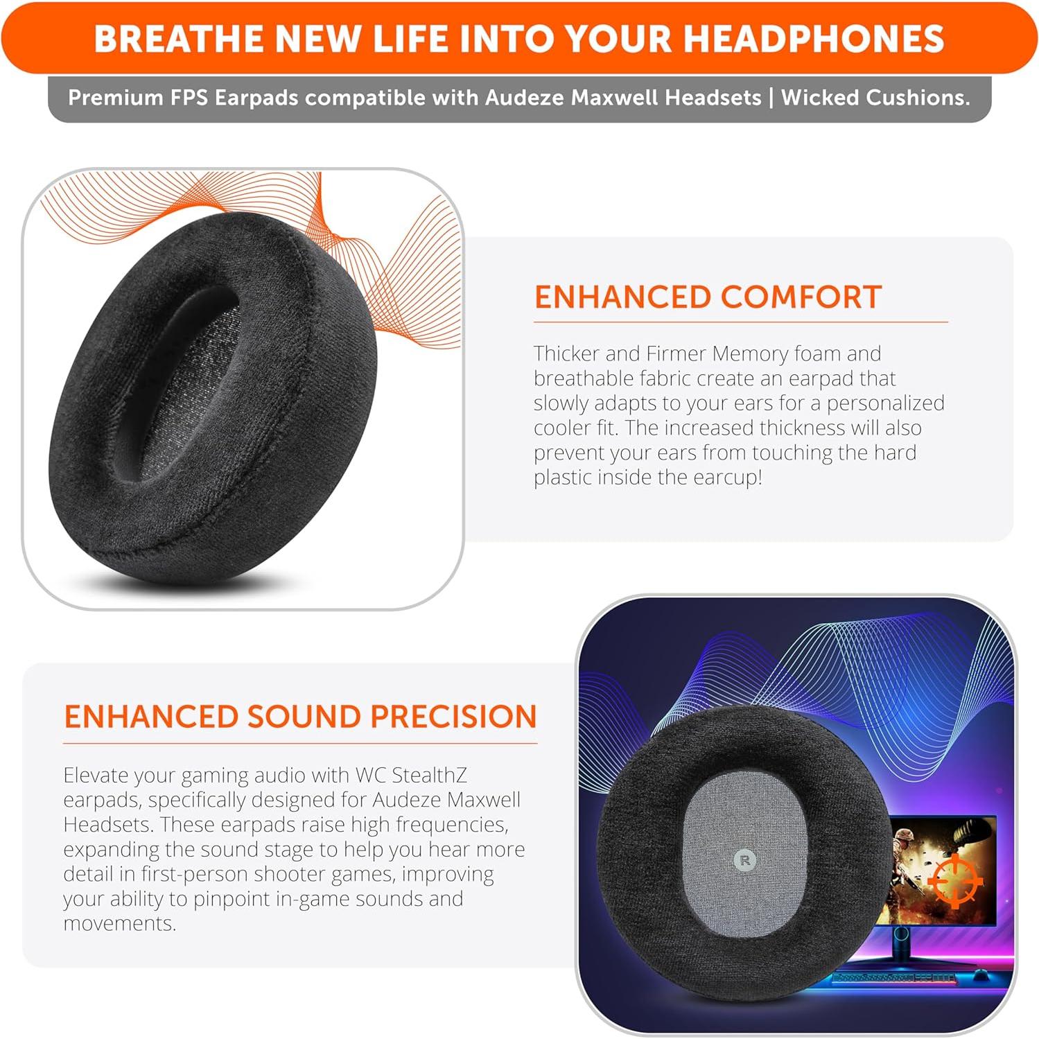 Almohadillas WC StealthZ Maxwell para Audeze Maxwell - FPS
