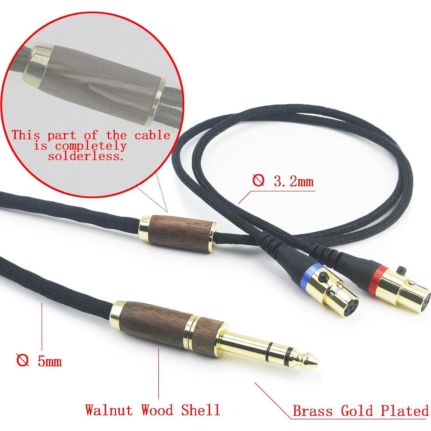 Cable de Reemplazo Audeze LCD-2 LCD-4 LCD-3 LCD-X 2.1m