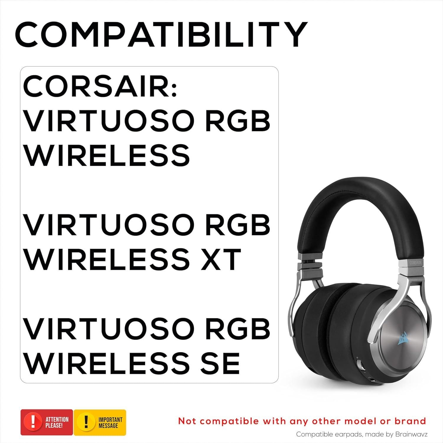 Almohadillas Híbridas Brainwavz para Corsair Virtuoso - Gel Refrigerante