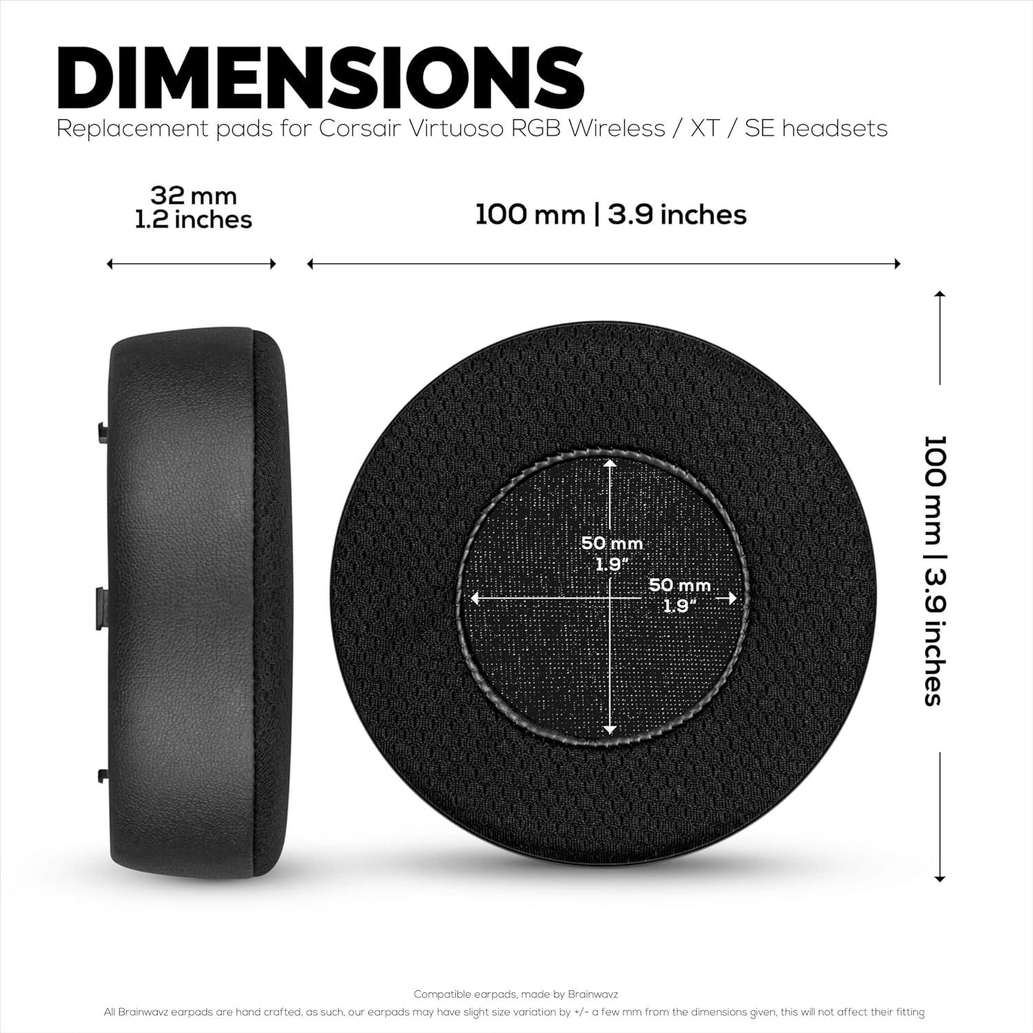 Almohadillas Híbridas Brainwavz para Corsair Virtuoso - Gel Refrigerante