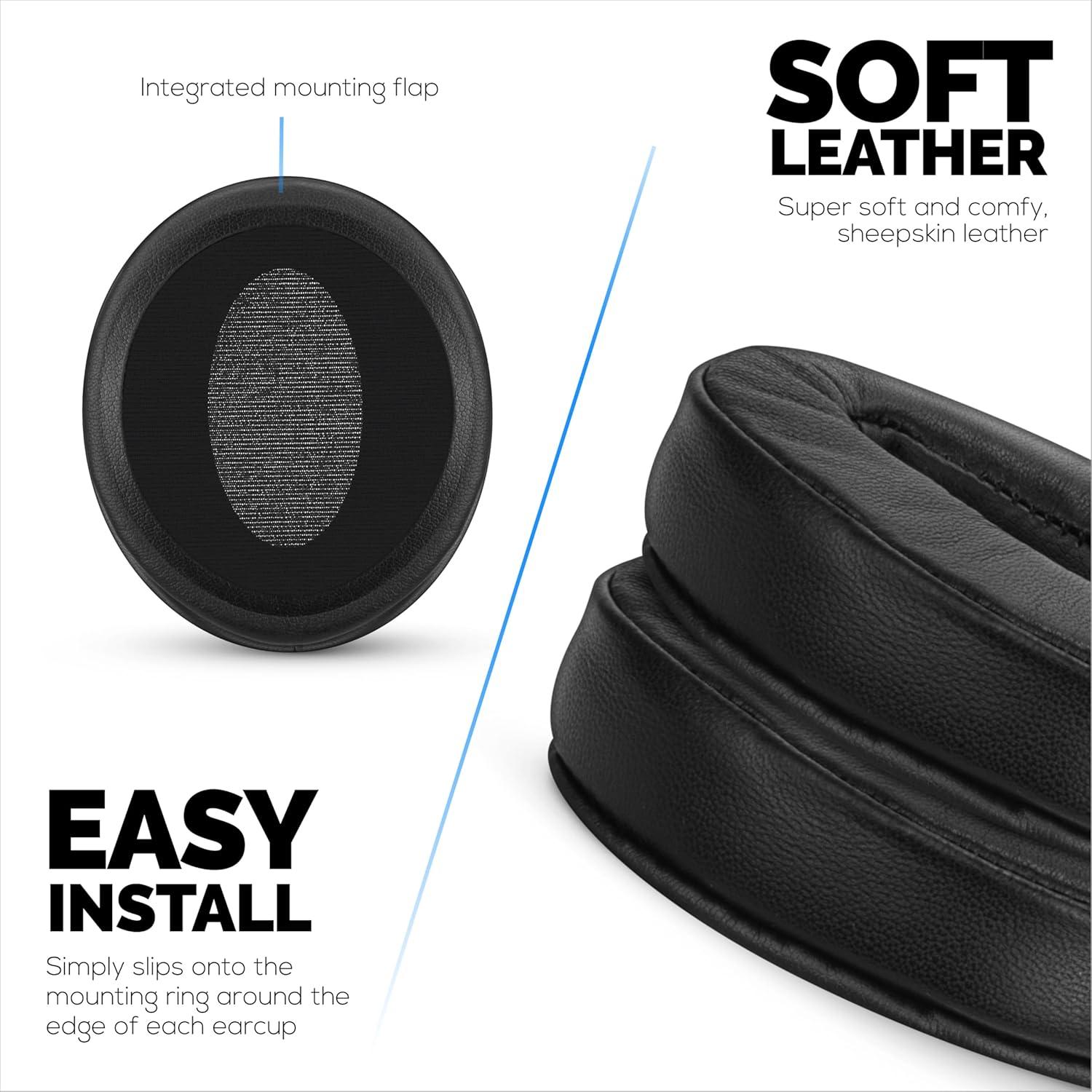 Almohadillas de Reemplazo Brainwavz para Sennheiser HD 4.50BT - Cuero Real y Espuma de Memoria