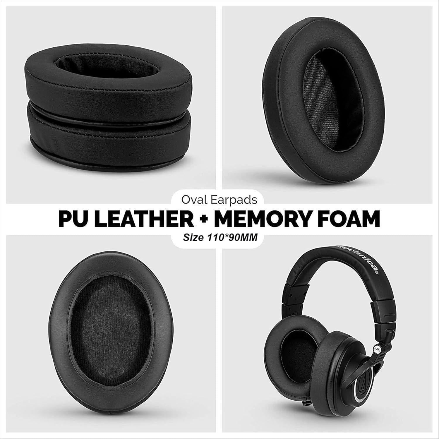Almohadillas de Reemplazo Brainwavz para Auriculares Grandes - PU Negro