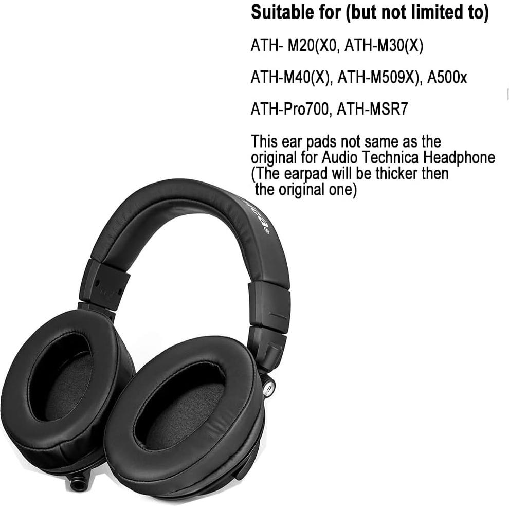 Almohadillas de Reemplazo Brainwavz para Auriculares Grandes - PU Negro