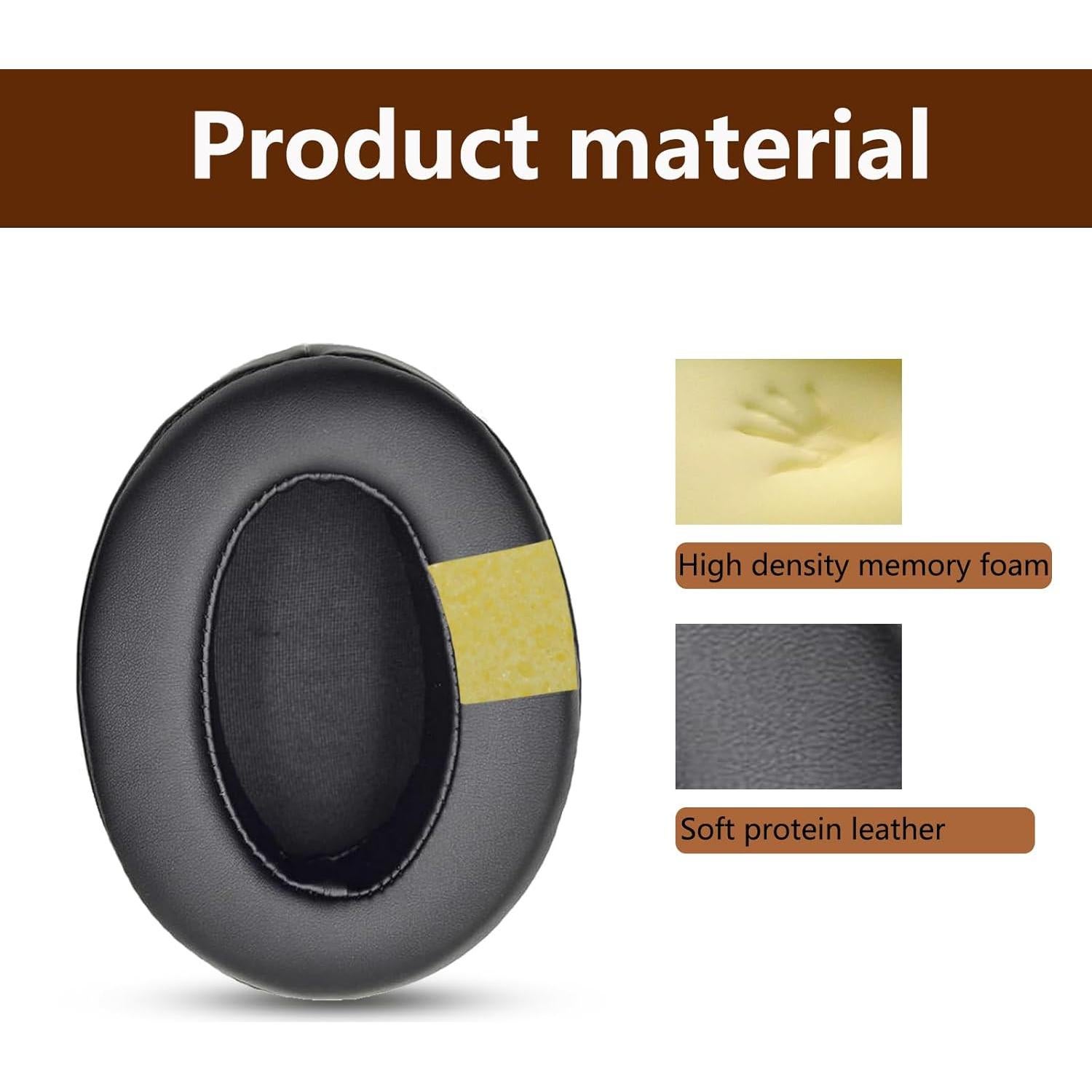 Almohadillas de Repuesto ACCIUK para Auriculares Brainwavz HM5 - Cuero Suave y Espuma de Memoria