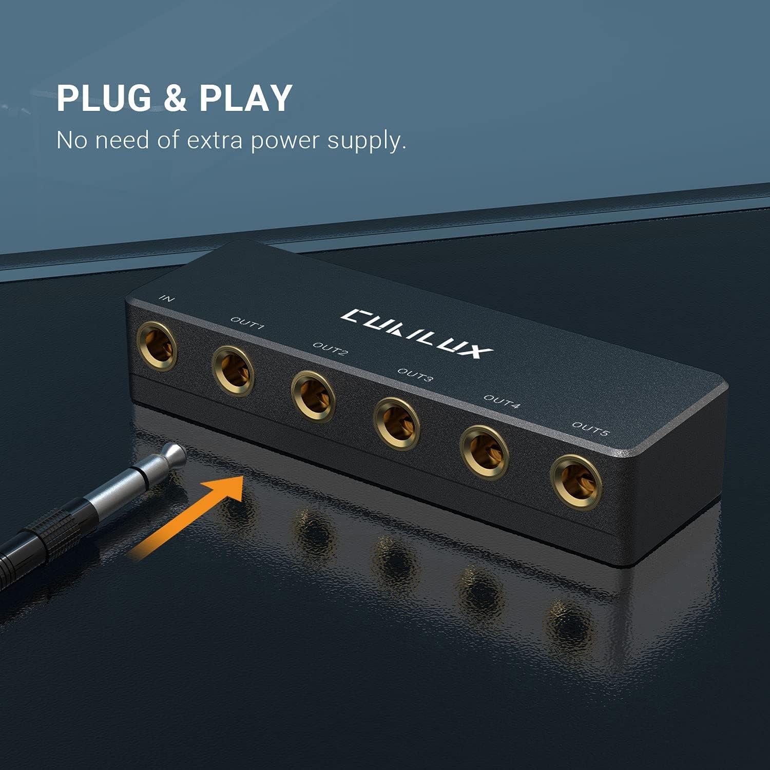 Divisor de Audio Pasivo Cubilux 6.35mm 5 Salidas Estéreo