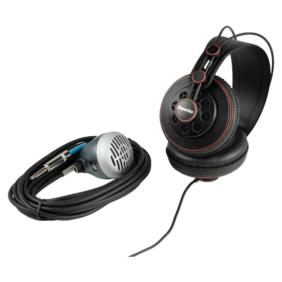 Auriculares de Estudio Superlux HD681 + Micrófono D112C Profesional