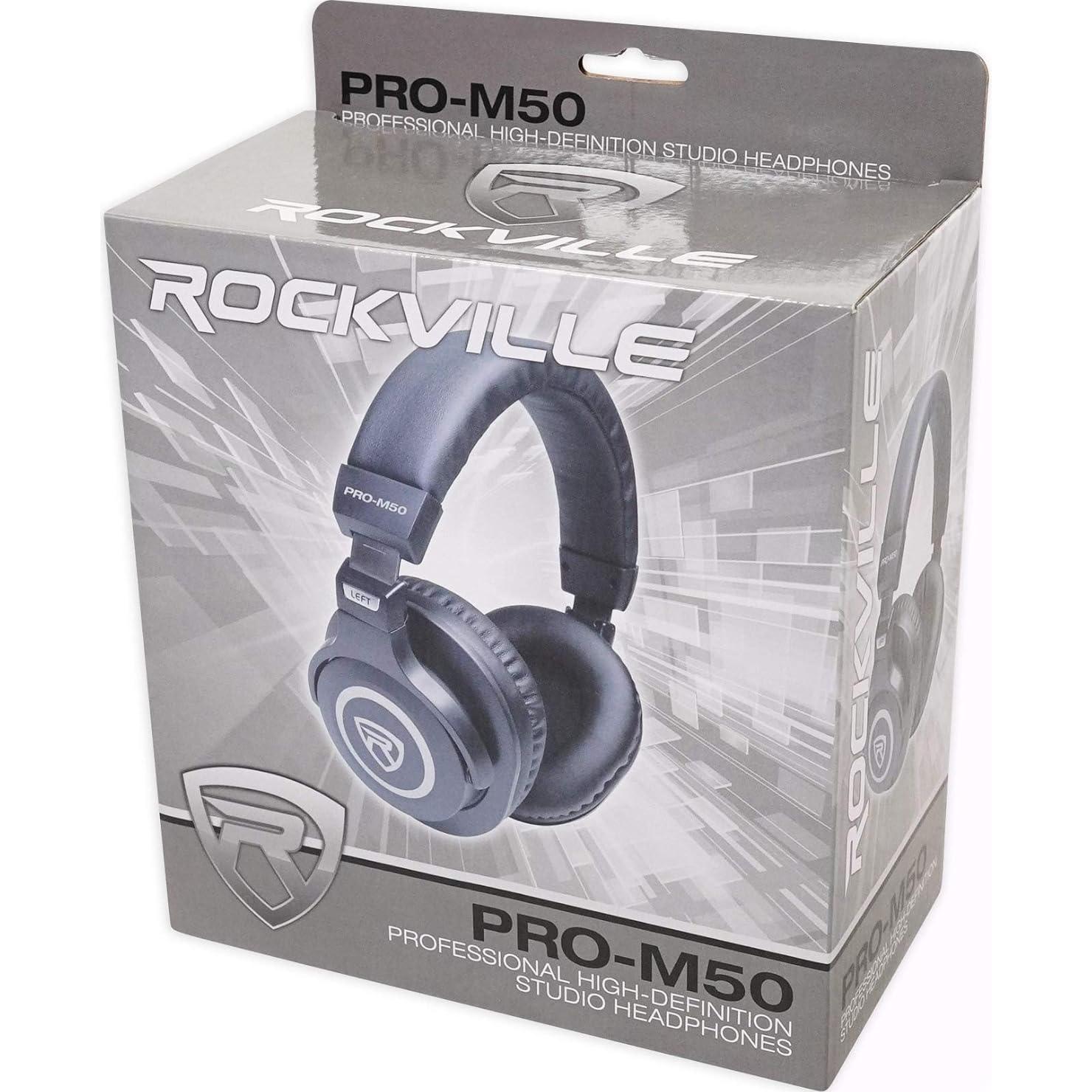 Auriculares de Estudio Rockville PRO-M50 con Cable Desmontable