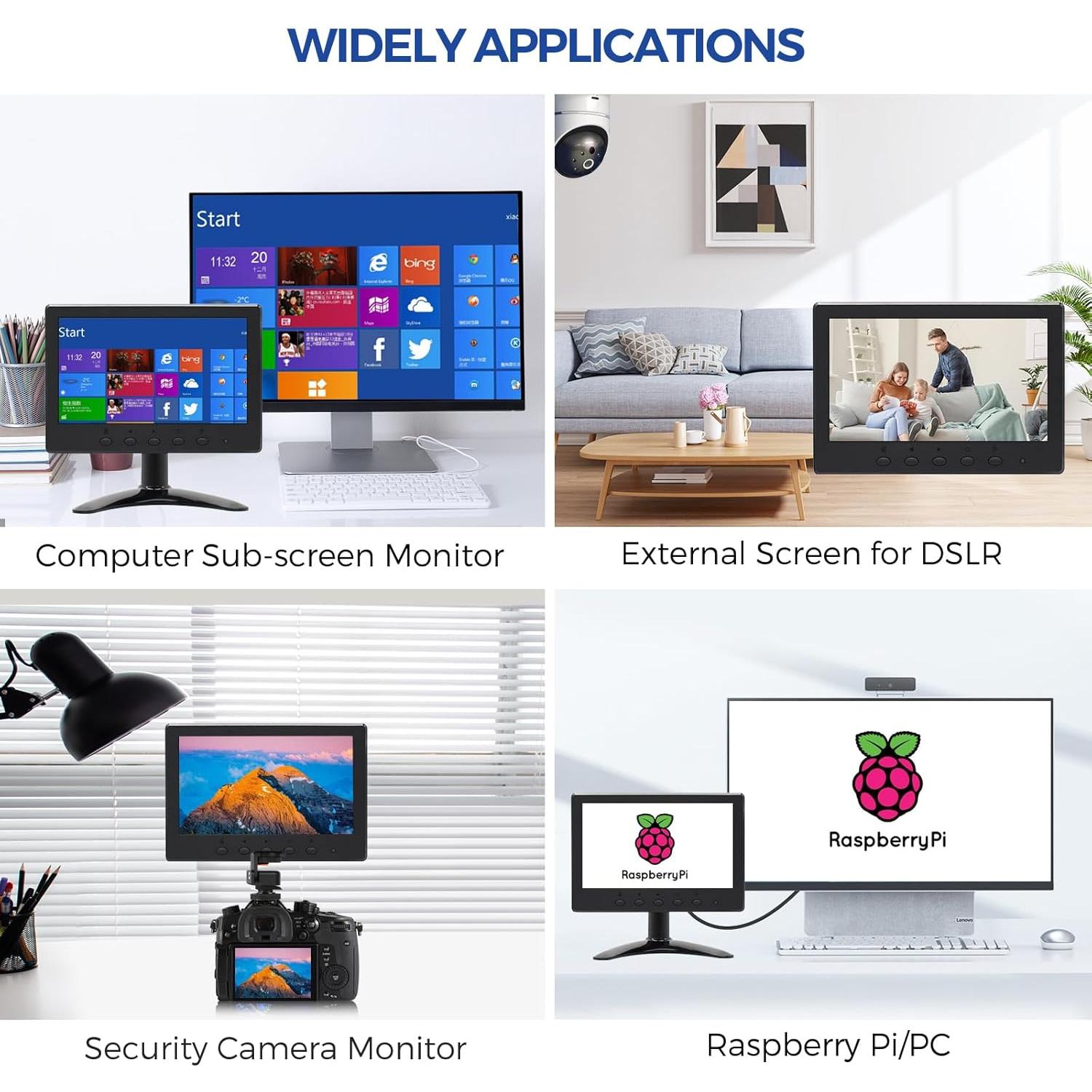 Monitor LCD 7" OSCY 1024x600 HDMI VGA AV BNC Control Remoto