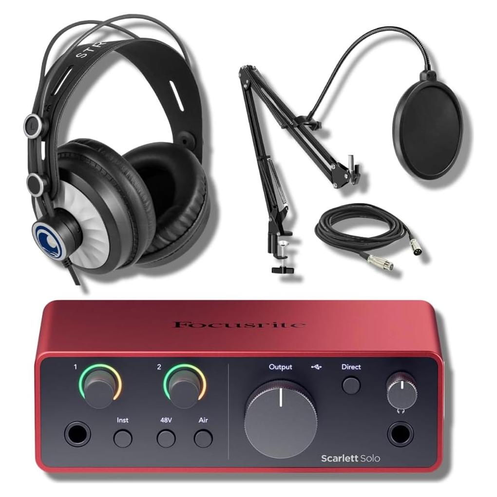 Paquete de grabación Focusrite Scarlett Solo 4G + Auriculares CANS50