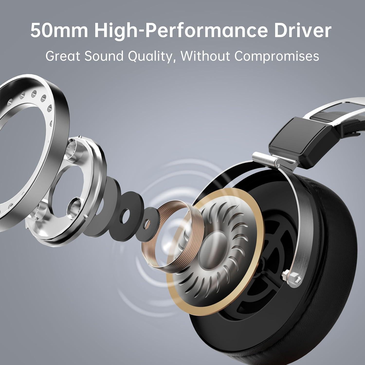 Auriculares de Estudio SEJJ Emr100 Over-Ear 50mm Gris