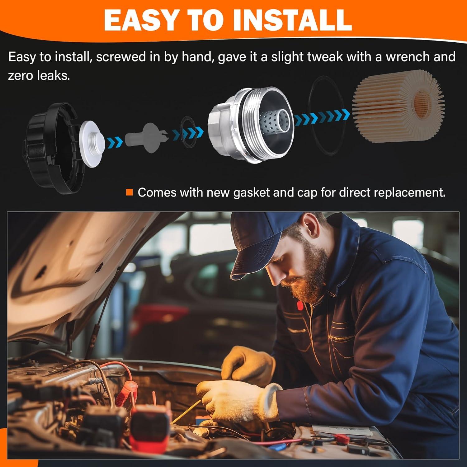 Capuchón de Carcasa de Filtro de Aceite Yinlowa para Toyota y Lexus