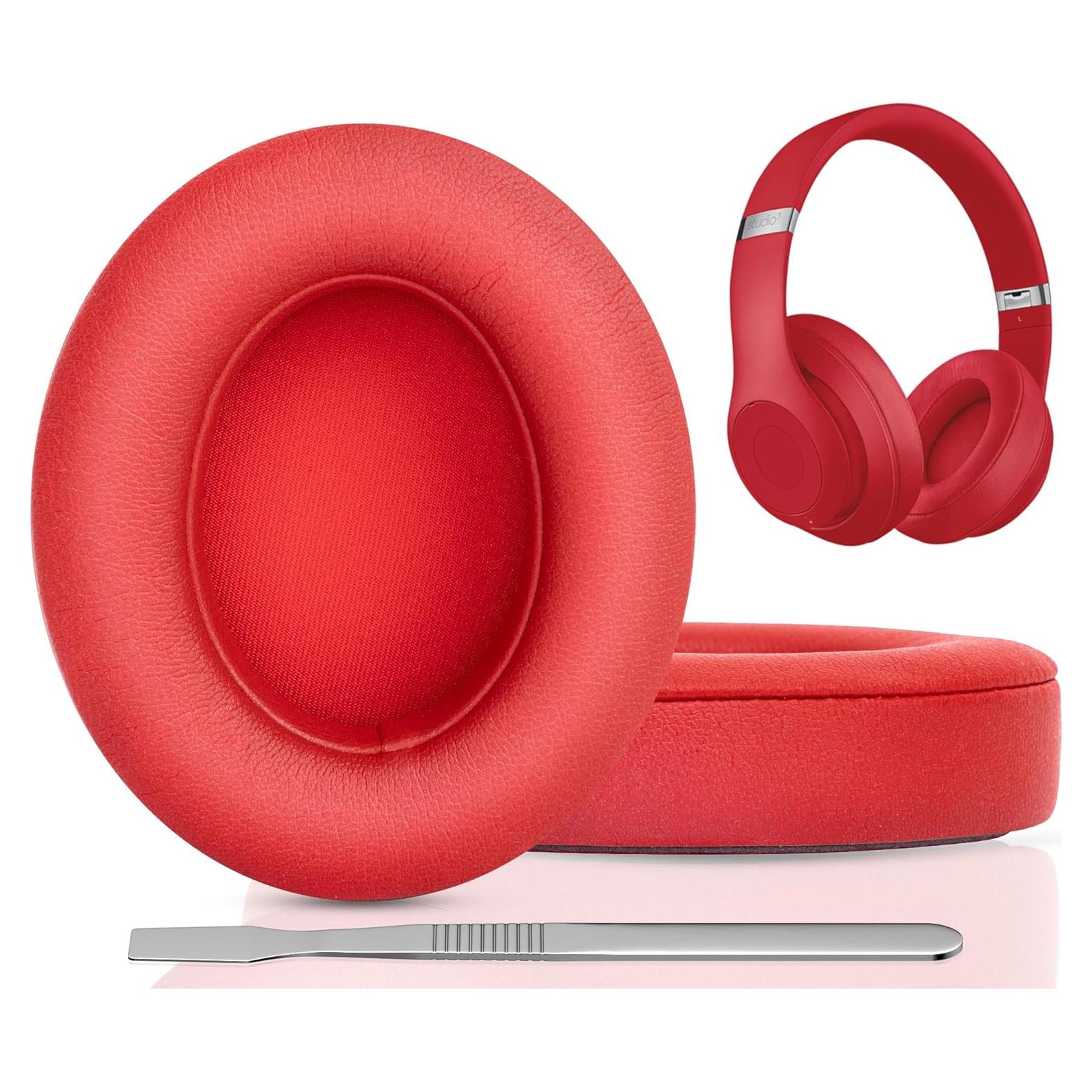 Almohadillas de Reemplazo FEYCH para Auriculares Beats Studio 2.0/3.0 - Rojo