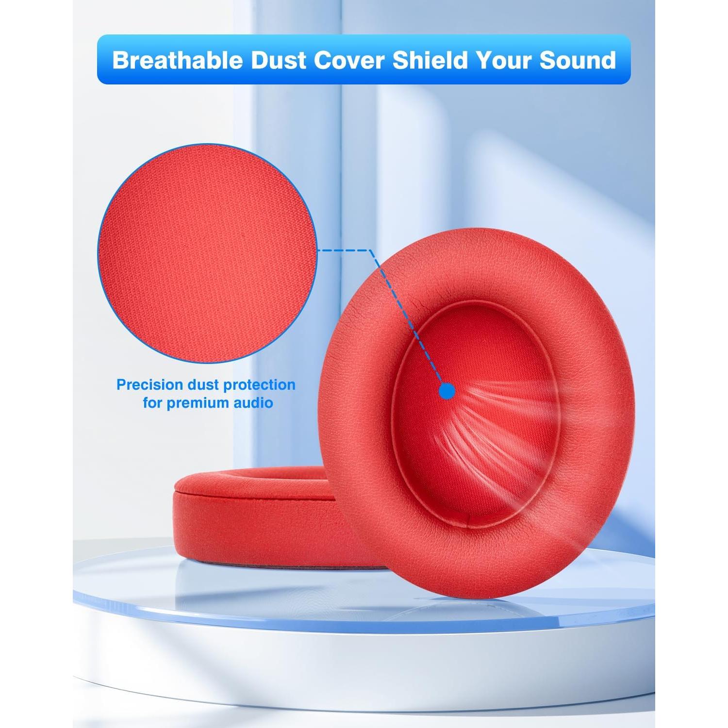 Almohadillas de Reemplazo FEYCH para Auriculares Beats Studio 2.0/3.0 - Rojo