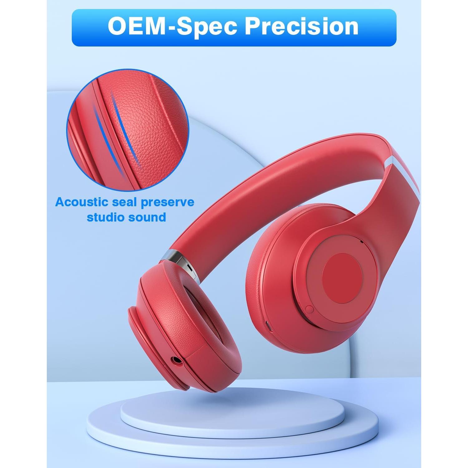 Almohadillas de Reemplazo FEYCH para Auriculares Beats Studio 2.0/3.0 - Rojo