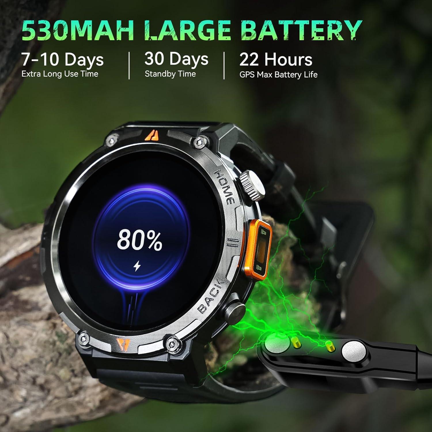 Reloj Inteligente Militar LaNikar 1.45" GPS Impermeable