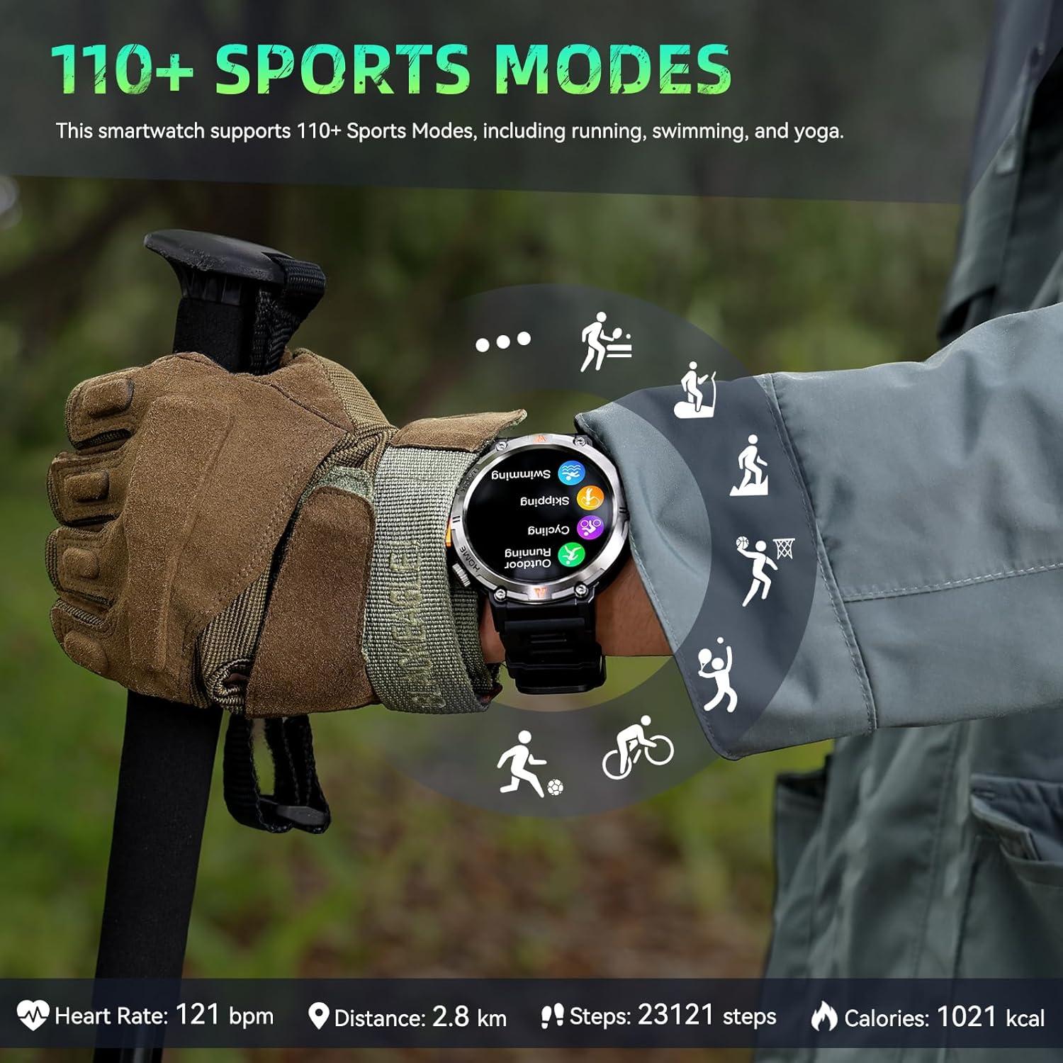 Reloj Inteligente Militar LaNikar 1.45" GPS Impermeable