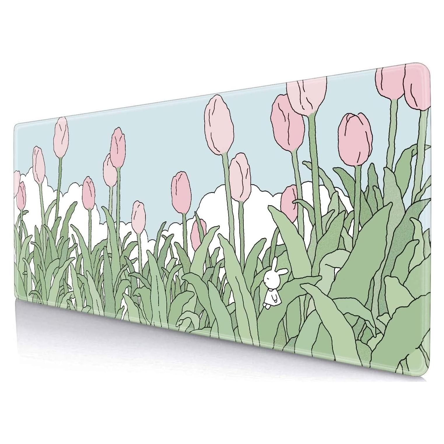 Alfombrilla de Ratón XL HUOCAIREN Flores Estéticas 800x300mm