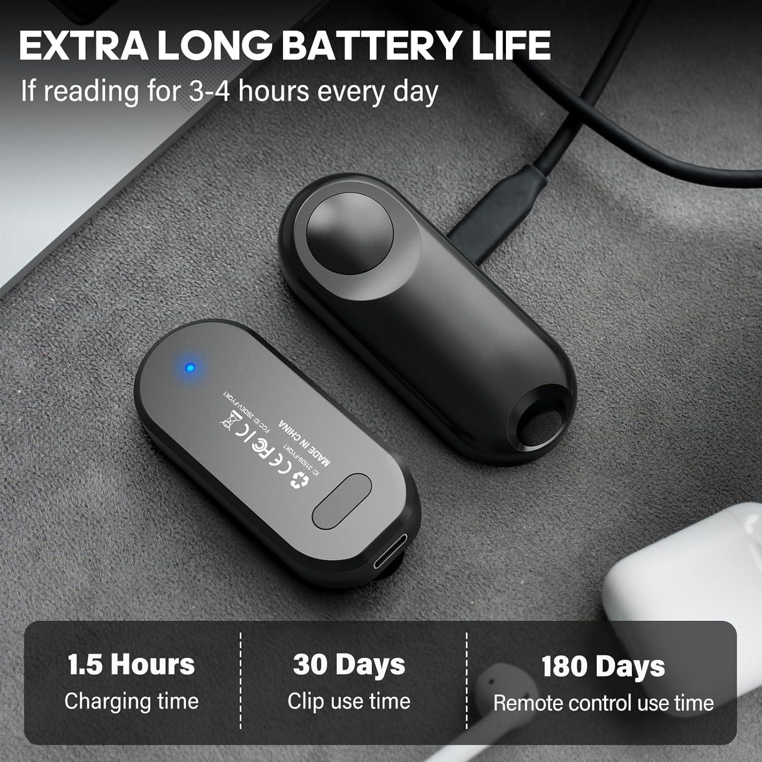 Control Remoto RF para Pasar Páginas Kindle Oresoc Negro