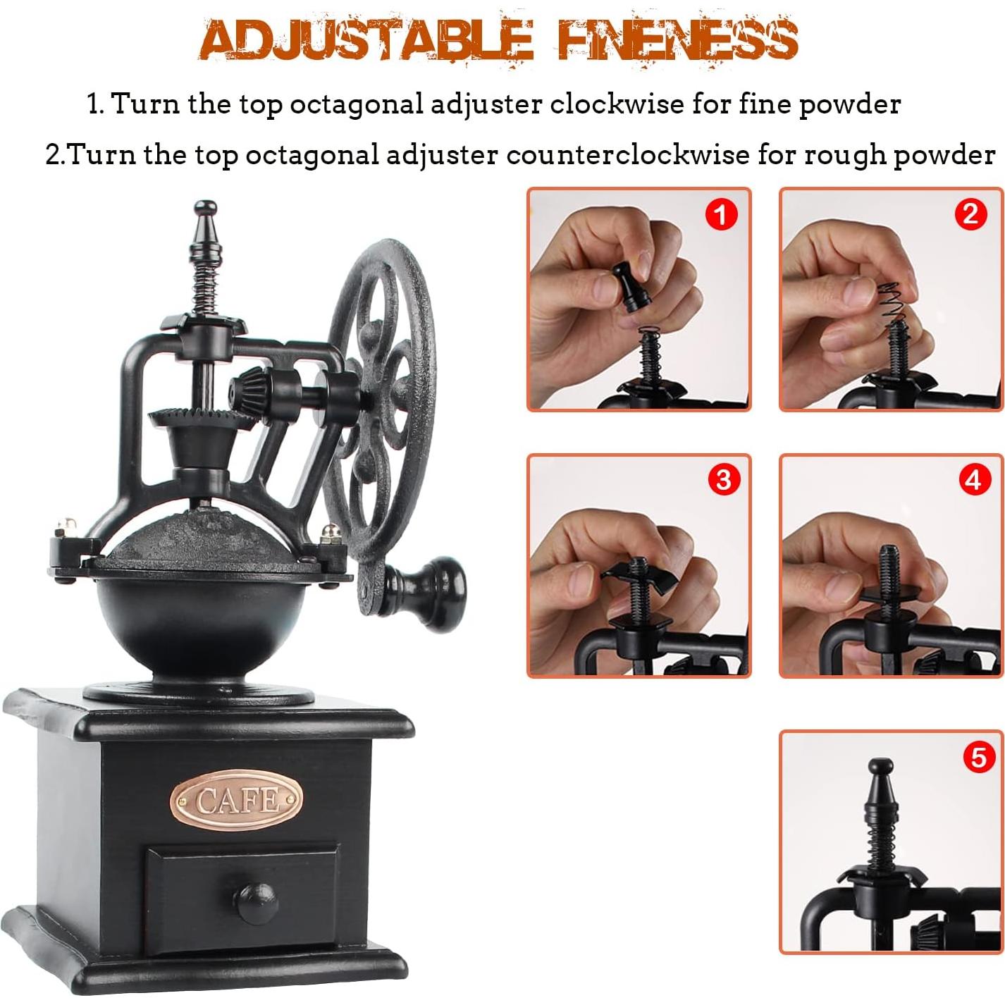 Molino de Café Manual LITAITAI de Madera y Hierro Fundido