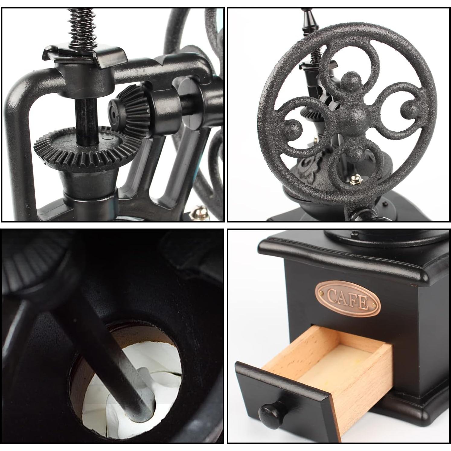 Molino de Café Manual LITAITAI de Madera y Hierro Fundido