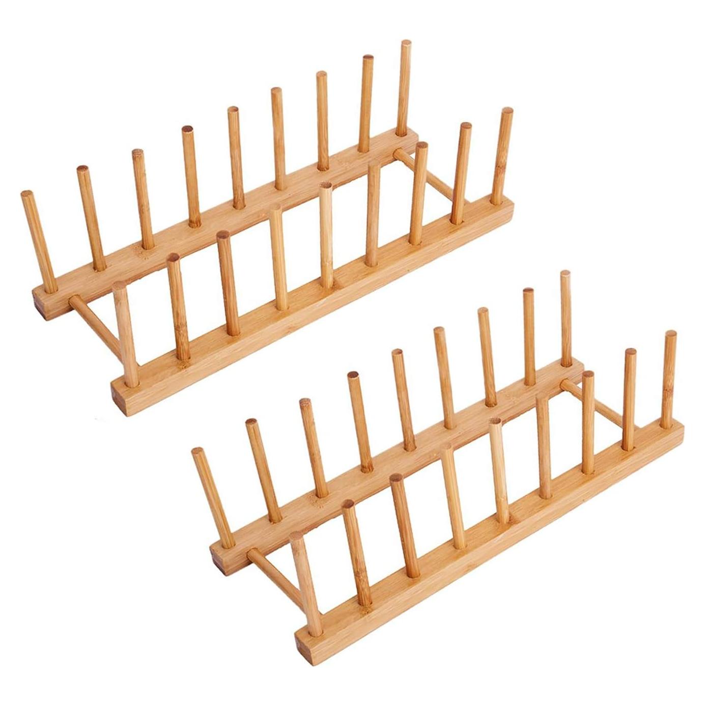 Estante para Secar Platos Ahyuan de Bambú Natural 35.1x13x10.7 cm