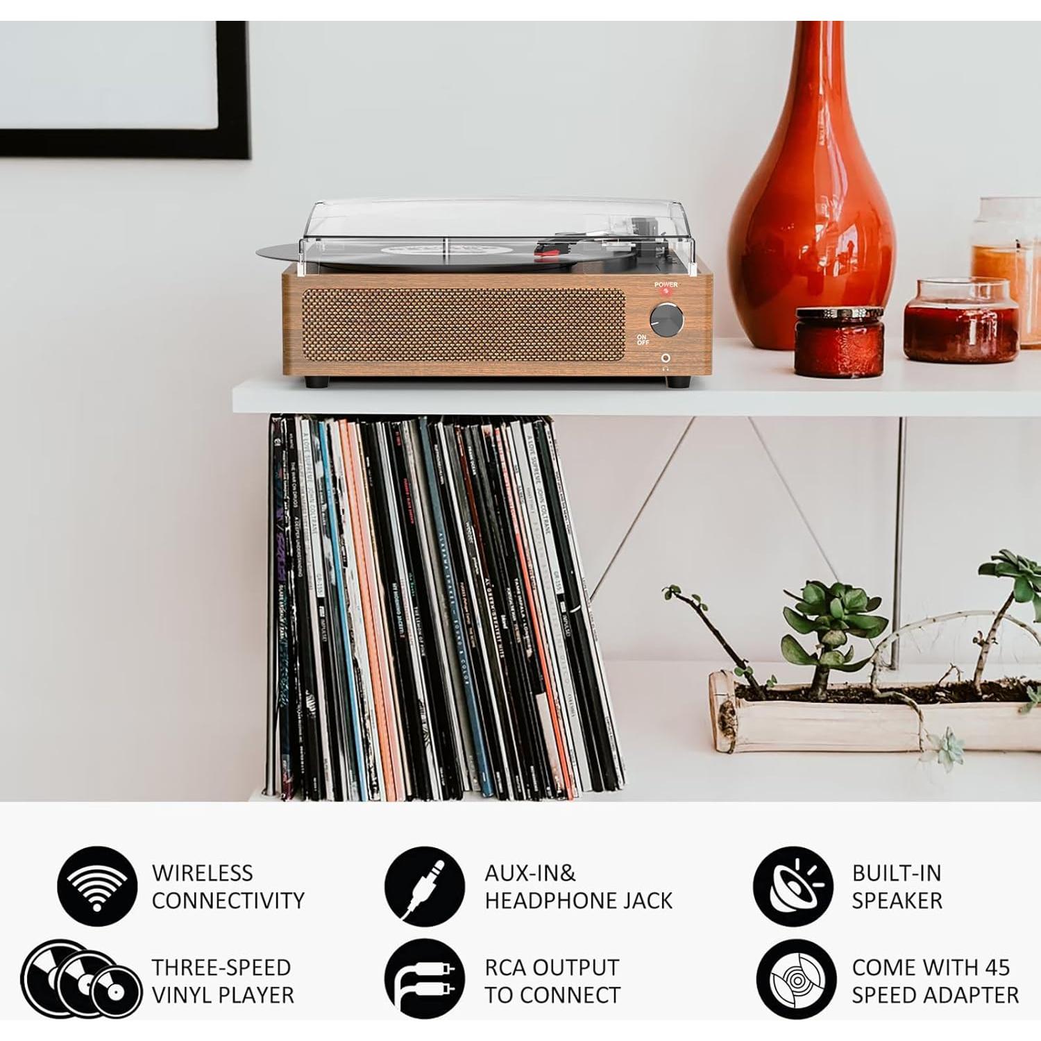 Tocadiscos Vintage con Altavoces Seasonlife R608 3 Velocidades