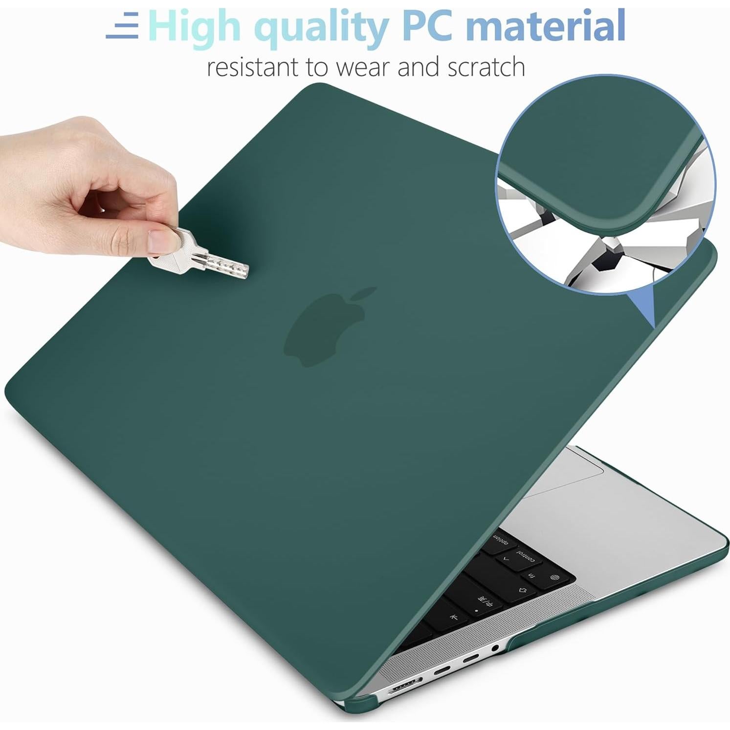 Carcasa Dura MEEgoodo para MacBook Pro 14" Verde Mate