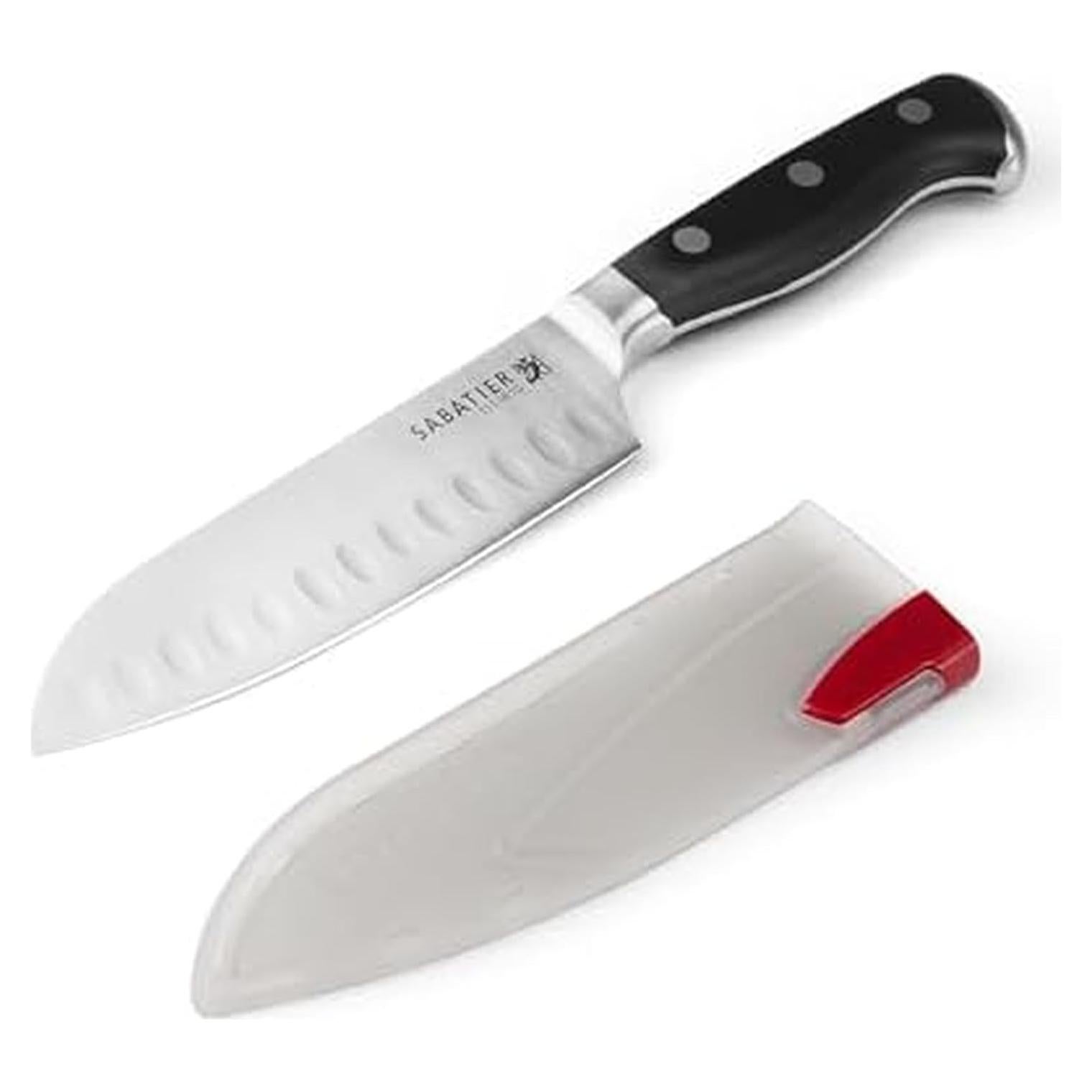 Cuchillo Santoku Sabatier 12.7 cm Forjado con Funda Autofilante