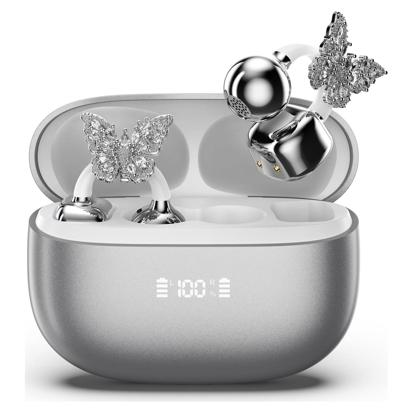 Auriculares Inalámbricos PAXA Clipbuds715 Plata 50H Bluetooth 5.4