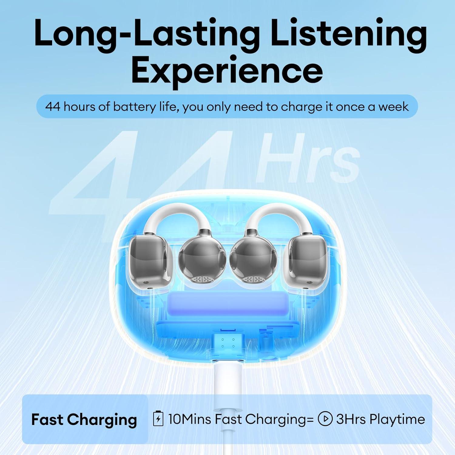 Auriculares Inalámbricos PAXA Clipbuds715 Plata 50H Bluetooth 5.4