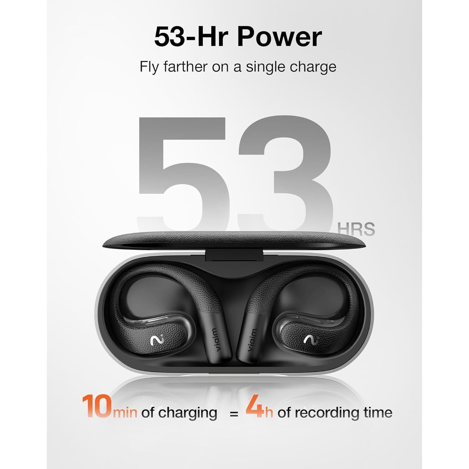 Grabadora AI viaim OpenNote - Auriculares Bluetooth, 53h batería