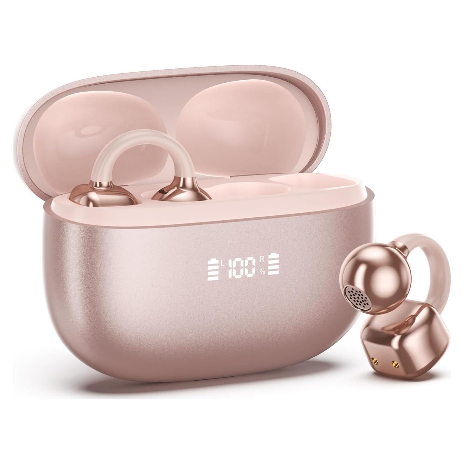 Auriculares Inalámbricos PAXA Clipbuds7 Bluetooth 5.4 Oro Rosa