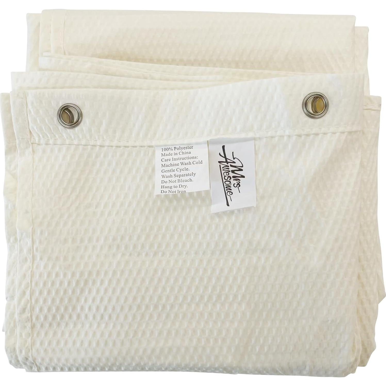 Cortina de Ducha Microfibra Sra. Awesome 178x183 cm Crema