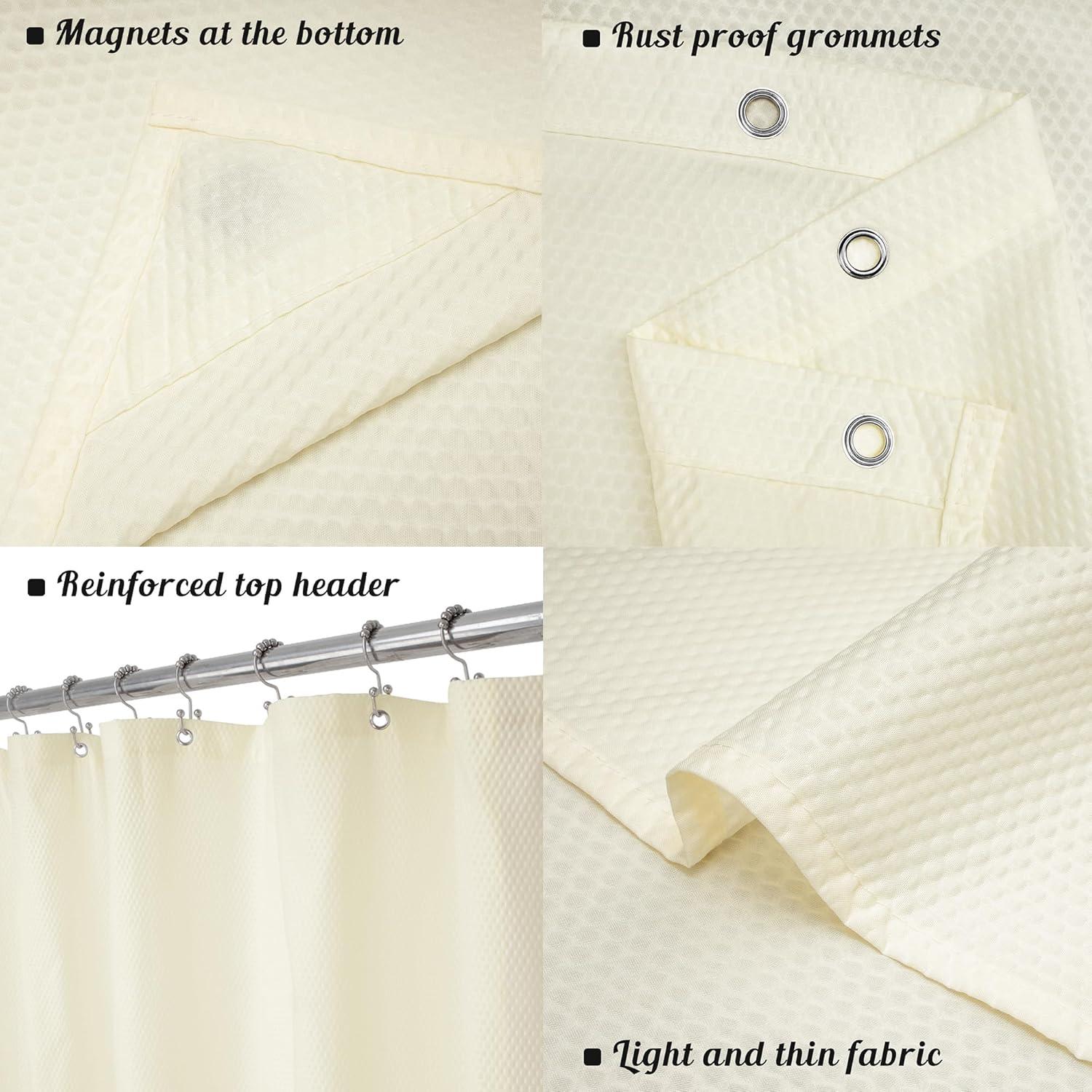 Cortina de Ducha Microfibra Sra. Awesome 178x183 cm Crema