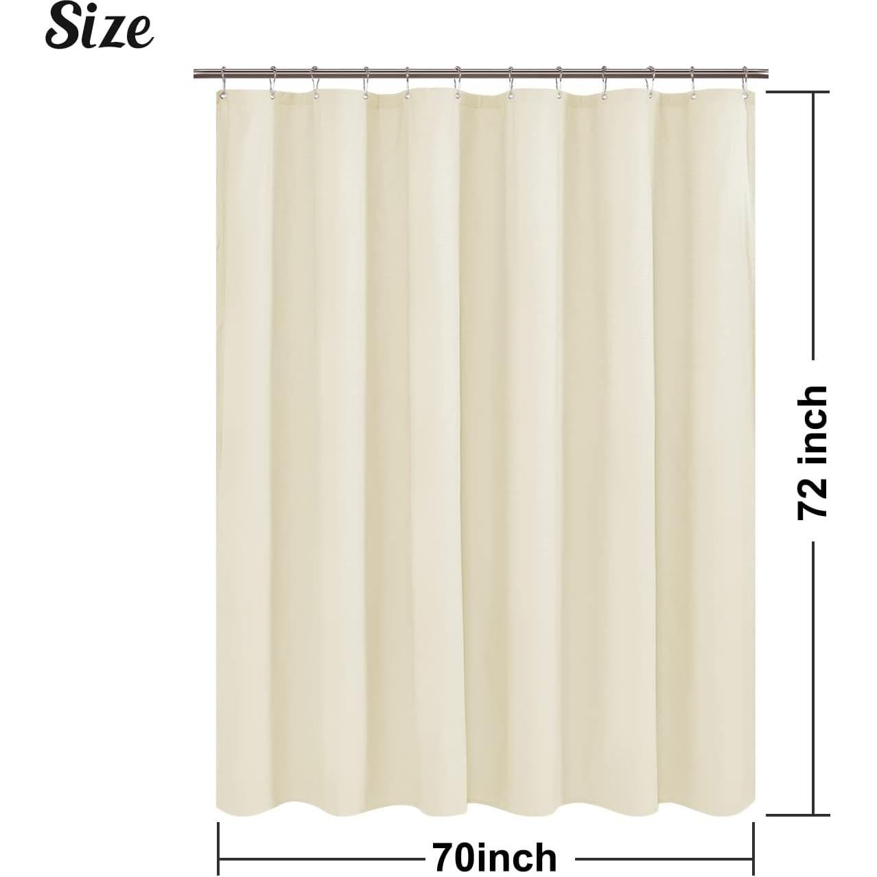 Cortina de Ducha Microfibra Sra. Awesome 178x183 cm Crema