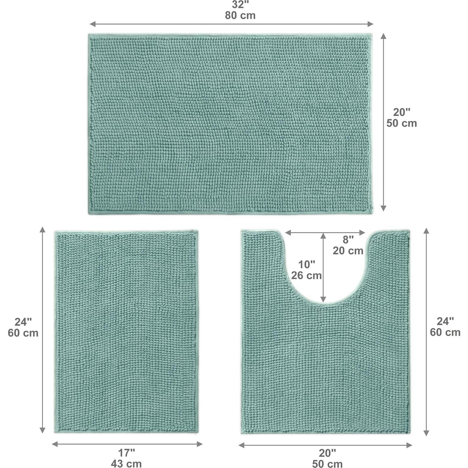 Conjunto de Alfombrillas de Baño Urvoix 3 Piezas Antideslizantes
