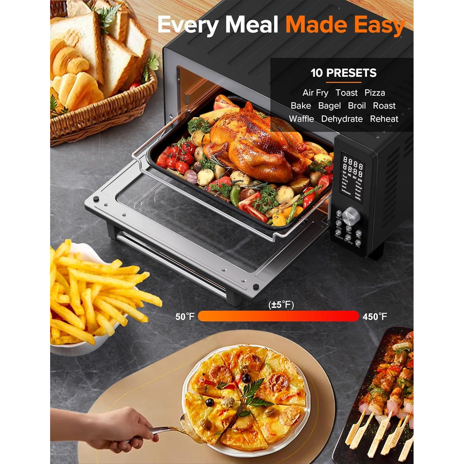 Horno Tostador Nuwave Bravo Pro 21QT 12-en-1 Negro