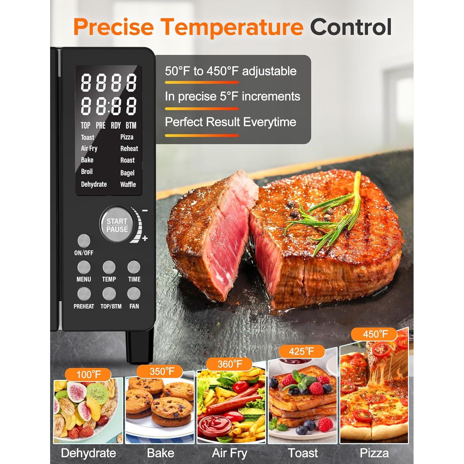 Horno Tostador Nuwave Bravo Pro 21QT 12-en-1 Negro