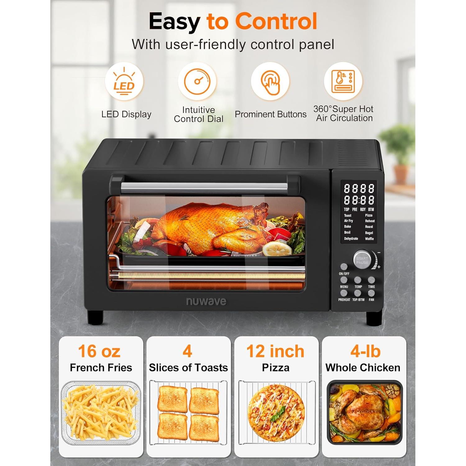 Horno Tostador Nuwave Bravo Pro 21QT 12-en-1 Negro