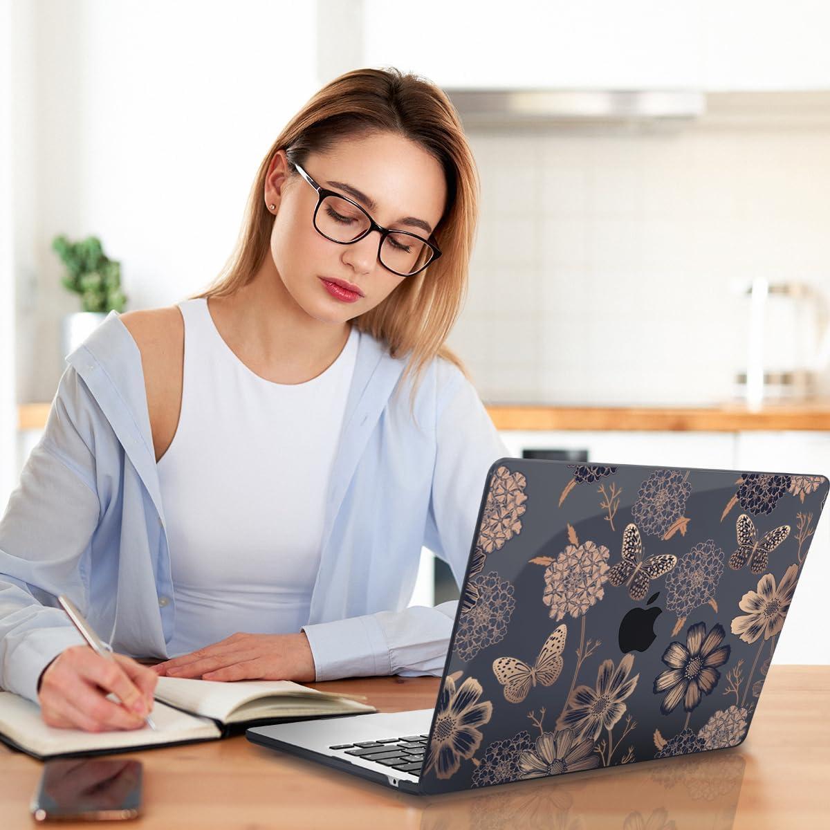 Carcasa Teryeefi para MacBook Air 13.6" M2 M3 M4 Floral
