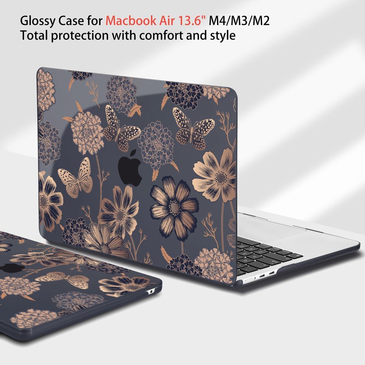 Carcasa Teryeefi para MacBook Air 13.6" M2 M3 M4 Floral
